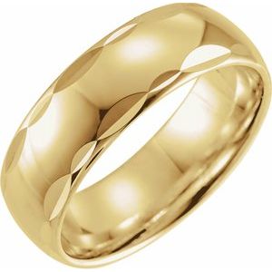 14K Yellow 7 mm Scalloped Edge Band Size 10 - Siddiqui Jewelers