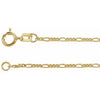 14K Yellow 1.28 mm Figaro 20" Chain Siddiqui Jewelers