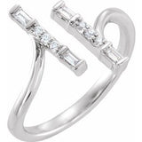 14K White 1/6 CTW Diamond Double Bar Ring - Siddiqui Jewelers