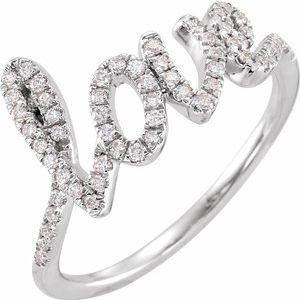 14K White 1/4 CTW Diamond Love Ring - Siddiqui Jewelers