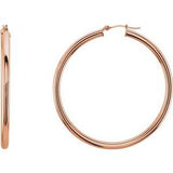 14K Rose Tube 48 mm Hoop Earrings Siddiqui Jewelers