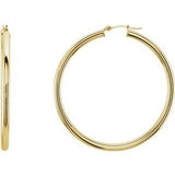 14K Yellow Tube 48 mm Hoop Earrings Siddiqui Jewelers