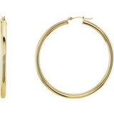 14K Yellow 48 mm Tube Hoop Earrings-Siddiqui Jewelers