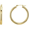 14K Yellow 30 mm Tube Hoop Earrings-Siddiqui Jewelers