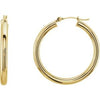 14K Yellow Tube 30 mm Hoop Earrings Siddiqui Jewelers