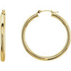 14K Yellow 35 mm Tube Hoop Earrings-Siddiqui Jewelers