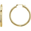 14K Yellow Tube 35 mm Hoop Earrings Siddiqui Jewelers