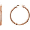 14K Rose Tube 40 mm Hoop Earrings Siddiqui Jewelers