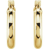 14K Yellow Tube 13 mm Hoop Earrings Siddiqui Jewelers