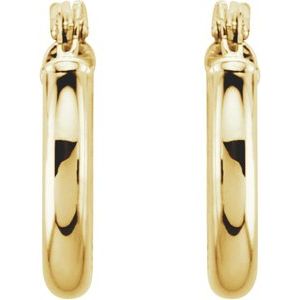 14K Yellow Tube 13 mm Hoop Earrings Siddiqui Jewelers