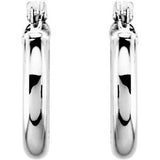 14K White Tube 13 mm Hoop Earrings Siddiqui Jewelers