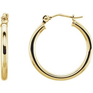14K Yellow 20 mm Hoop Earrings-Siddiqui Jewelers