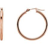 14K Rose 25 mm Hoop Earrings-Siddiqui Jewelers