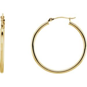 14K Yellow 30 mm Hoop Earrings-Siddiqui Jewelers