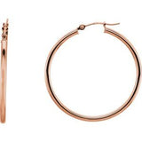 14K Rose 34 mm Hoop Earrings-Siddiqui Jewelers