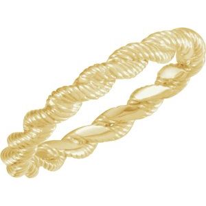 14K Yellow Twisted Rope Band Size 8 - Siddiqui Jewelers