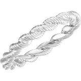 14K White Twisted Rope Band Size 5 - Siddiqui Jewelers
