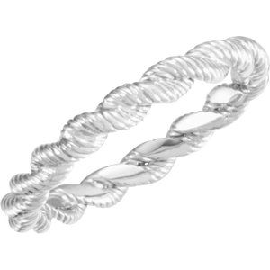 14K White Twisted Rope Band Size 5 - Siddiqui Jewelers