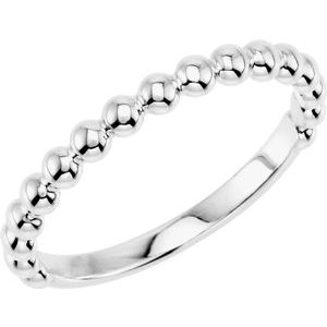 Sterling Silver Stackable Beaded Ring - Siddiqui Jewelers
