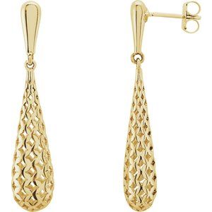 14K Yellow Pierced Style Earrings - Siddiqui Jewelers