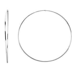 Sterling Silver 75 mm Endless Hoop Tube Earrings - Siddiqui Jewelers