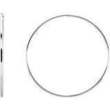 Sterling Silver 60 mm Endless Hoop Tube Earrings - Siddiqui Jewelers