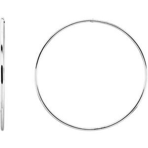 Sterling Silver 60 mm Endless Hoop Tube Earrings - Siddiqui Jewelers