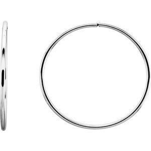Sterling Silver 40 mm Endless Hoop Tube Earrings - Siddiqui Jewelers