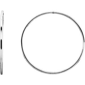 Sterling Silver 45 mm Endless Hoop Tube Earrings - Siddiqui Jewelers