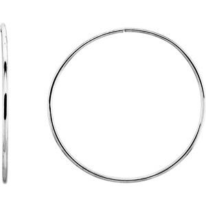 Sterling Silver 51 mm Endless Hoop Tube Earrings - Siddiqui Jewelers