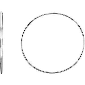 Sterling Silver 65 mm Endless Hoop Tube Earrings - Siddiqui Jewelers