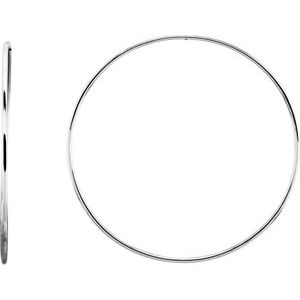 Sterling Silver 69 mm Endless Hoop Tube Earrings - Siddiqui Jewelers