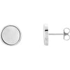 14K White Concave Earrings - Siddiqui Jewelers