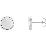 14K White Concave Earrings - Siddiqui Jewelers
