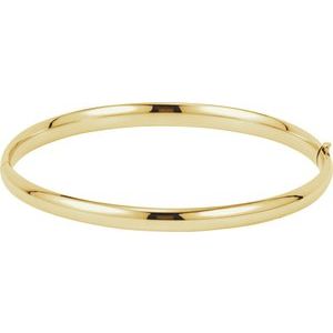 14K Yellow 4.75 mm Hinged Bangle Bracelet-Siddiqui Jewelers