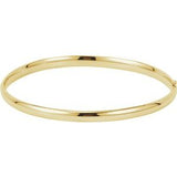 14K Yellow 4 mm Hinged Bangle Bracelet - Siddiqui Jewelers