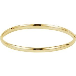 14K Yellow 4 mm Hinged Bangle Bracelet - Siddiqui Jewelers