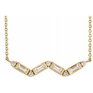 14K Yellow 1/3 CTW Diamond Bar 18" Necklace - Siddiqui Jewelers
