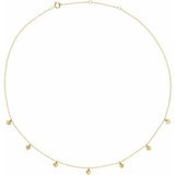 14K Yellow Heart 7-Station 16-18" Necklace - Siddiqui Jewelers