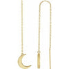 14K Yellow Crescent Chain Earrings - Siddiqui Jewelers