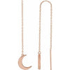 14K Rose Crescent Chain Earrings - Siddiqui Jewelers