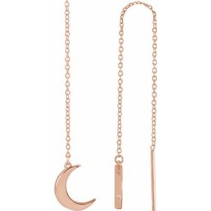14K Rose Crescent Chain Earrings - Siddiqui Jewelers
