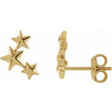 14K Yellow 11.4x4.3 mm Star Ear Climbers - Siddiqui Jewelers