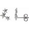 14K White 11.4x4.3 mm Star Ear Climbers - Siddiqui Jewelers