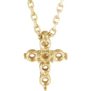 14K Yellow 10.2x7.9 mm Cross 16-18" Necklace Mounting - Siddiqui Jewelers