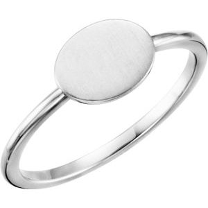 Continuum Sterling Silver Oval Engravable Ring - Siddiqui Jewelers