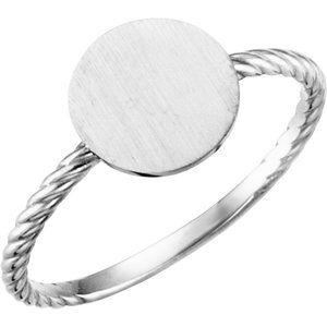 Continuum Sterling Silver Round Engravable Rope Ring - Siddiqui Jewelers