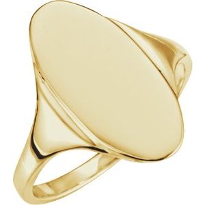 14K Yellow 16.4x8.5 mm Oval Signet Ring - Siddiqui Jewelers
