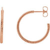 14K Rose 21 mm Rope Hoop Earrings - Siddiqui Jewelers