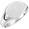 14K White 12x9 mm Oval Signet Ring -Siddiqui Jewelers